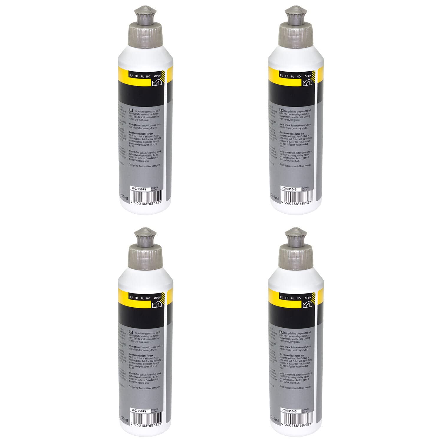 F6.01 Koch Chemie - Pulido fino sin aceite de silicona, 4 unidades de 250 ml