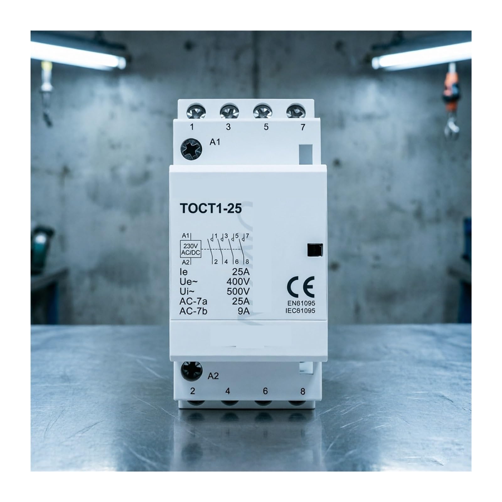 Contactor Modular De Carril DIN 25 A Control CA/CC 24/110/220 V