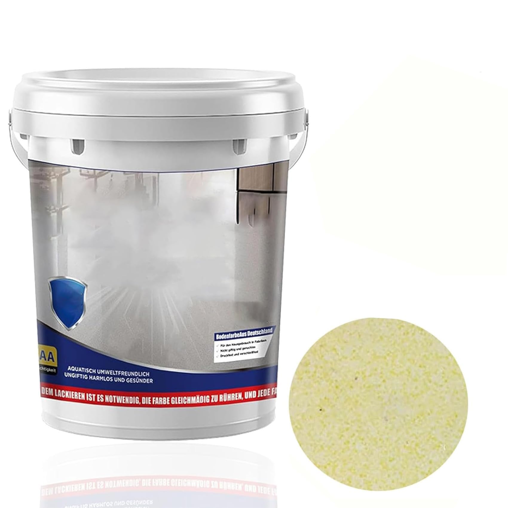 Gooti Epoxy Floor Paint, Gooti Self Leveling Epoxy Colored Sand Floor Paint, Epoxy Sand FloorPaint for Concrete, Resistant And Non-Slip, for High Gloss Marble Effect Garage Coating (Beige Yellow)