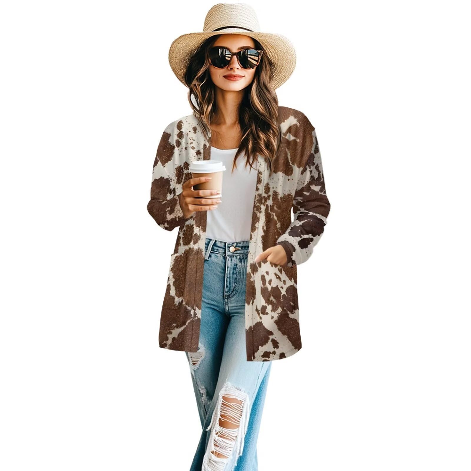 Womens Cardigans Lightweight Open Front Cardigans Soft Long Sleeve Outwear Casual Loose Jacket Coat Fall Outfits