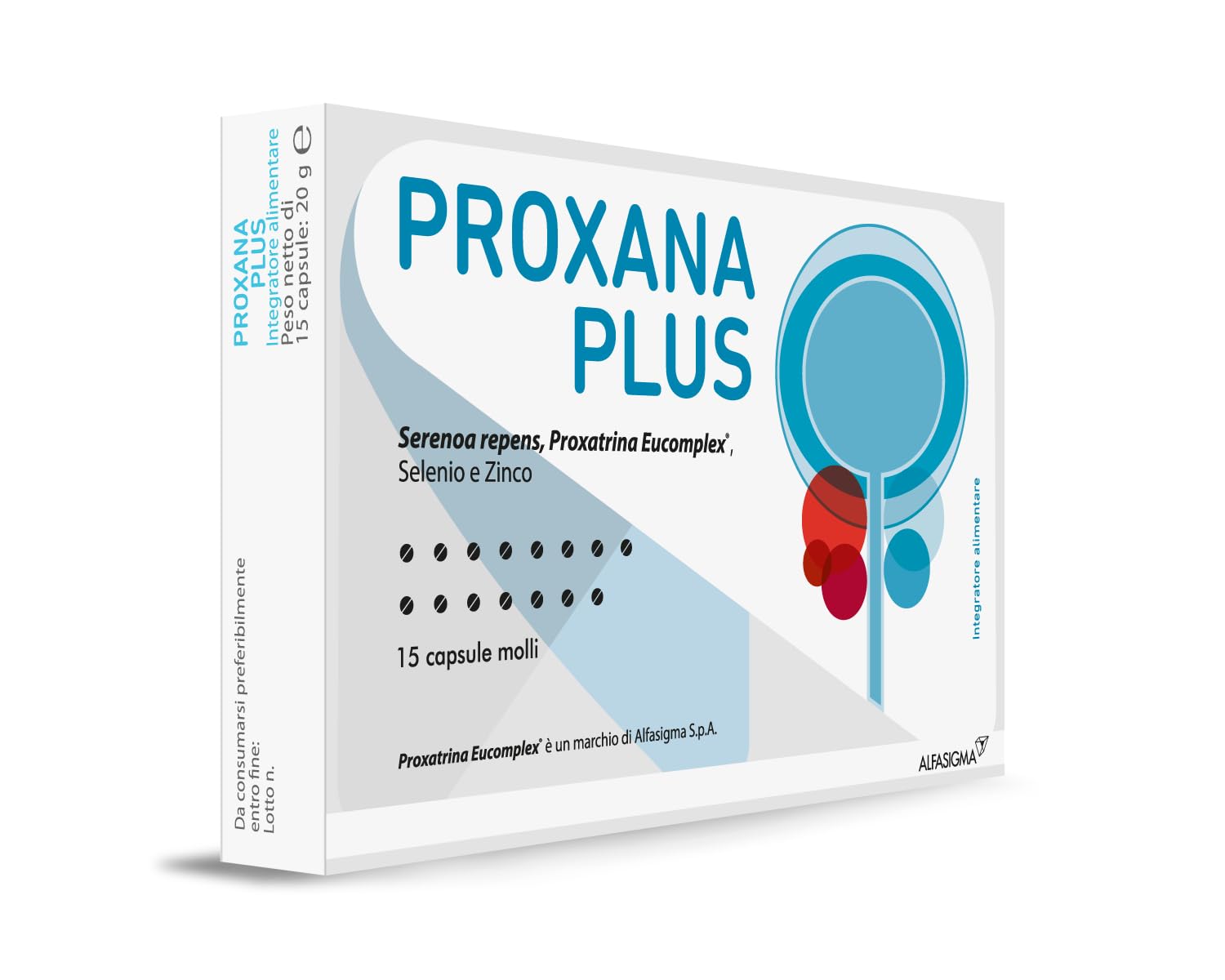 Proxana Plus, Integratore a Base di Serenoa Repens, Licopene, Epigallocatechin Gallato, Acido Ellagico, Selenio e Zinco, Svolge Effetti Favorevoli sulle Funzioni della Prostata, 15 Capsule Molli