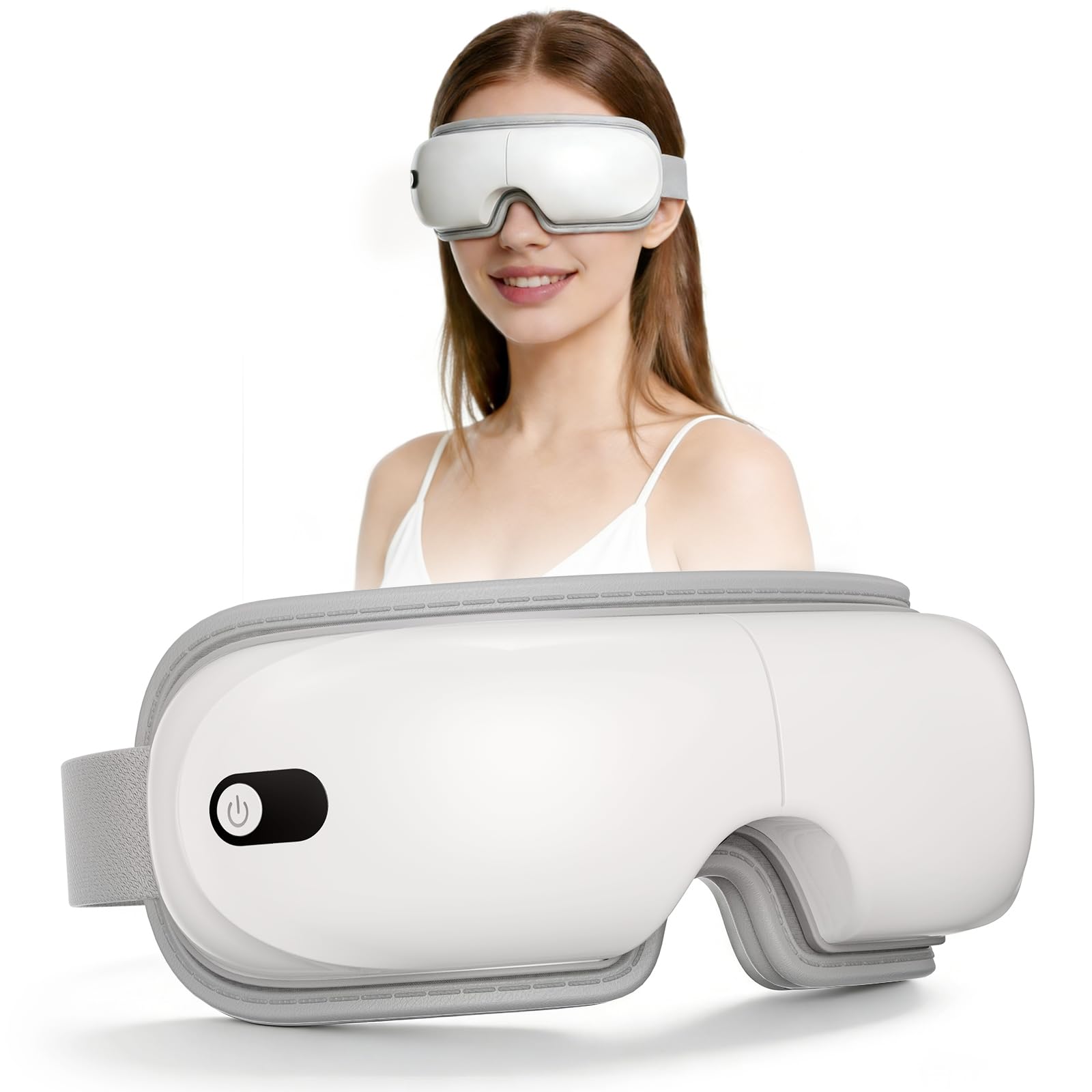 Pinailon Eye Massager with Heat Massaging Eye Mask with Heating Music Facial Massager Relaxing Eye Care Headache Massager