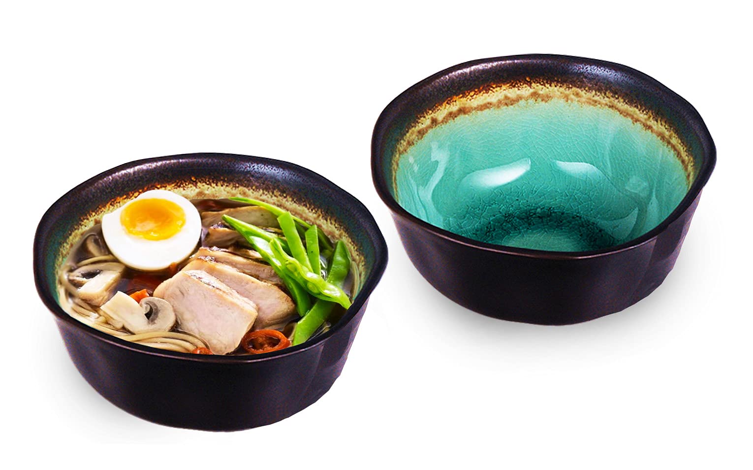 Happy Sales HSF56/MA2 Green Kosui Large Bowls (Set of 2), 5