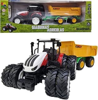 Trator Controle Remoto + Carreta Basculante 1:24 - CKS Toys CP166191 Cor:Vermelho