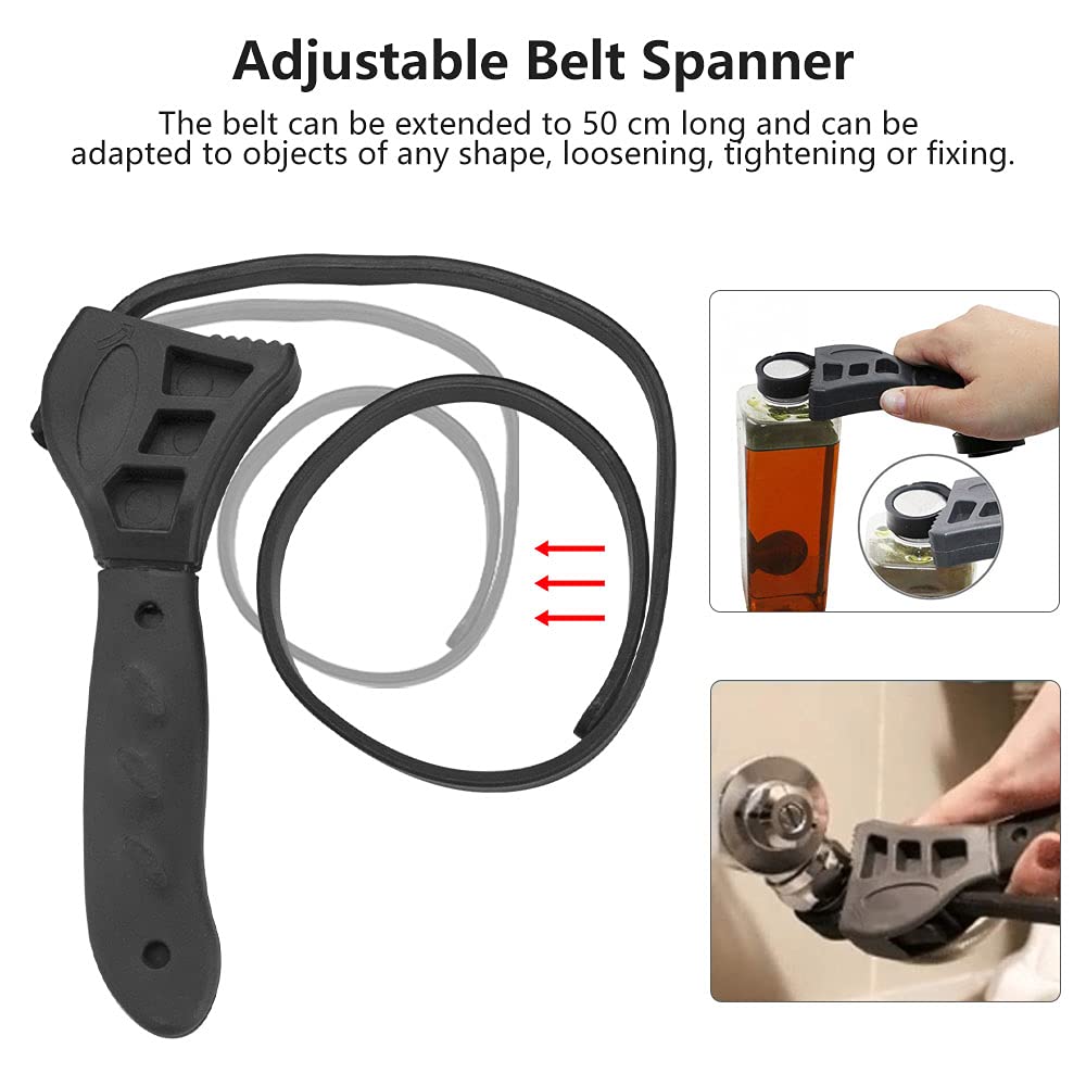 Clé à Sangle Pour Filtre à Huile - 12 Pouces, Réglable, PVC Renforcé