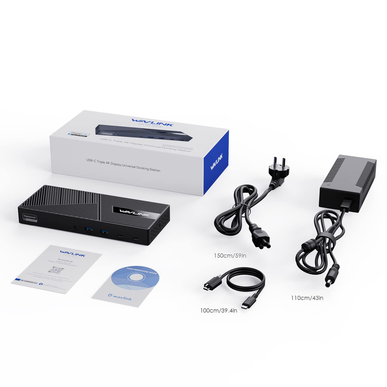 WAVLINK Docking station universale USB C con 3 HDMI, 2 DP, 100 W PD, Gigabit Ethernet, 6 × 10 Gbps USB-A&C, audio, microfono, compatibile con Mac OS e Windows