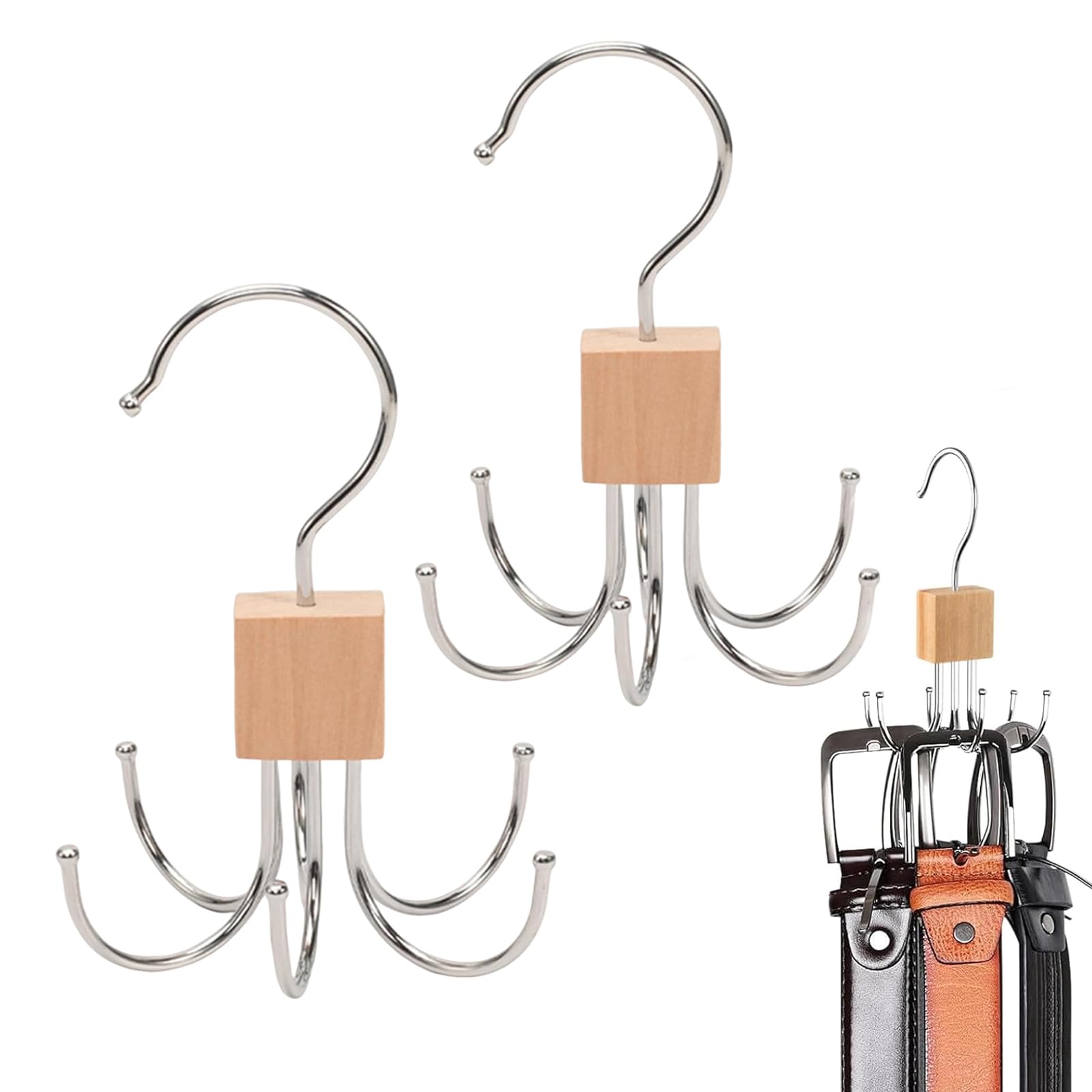2PCS Scarf Hanger, Belt and Tie Storage Solution for Wardrobe Organizatio