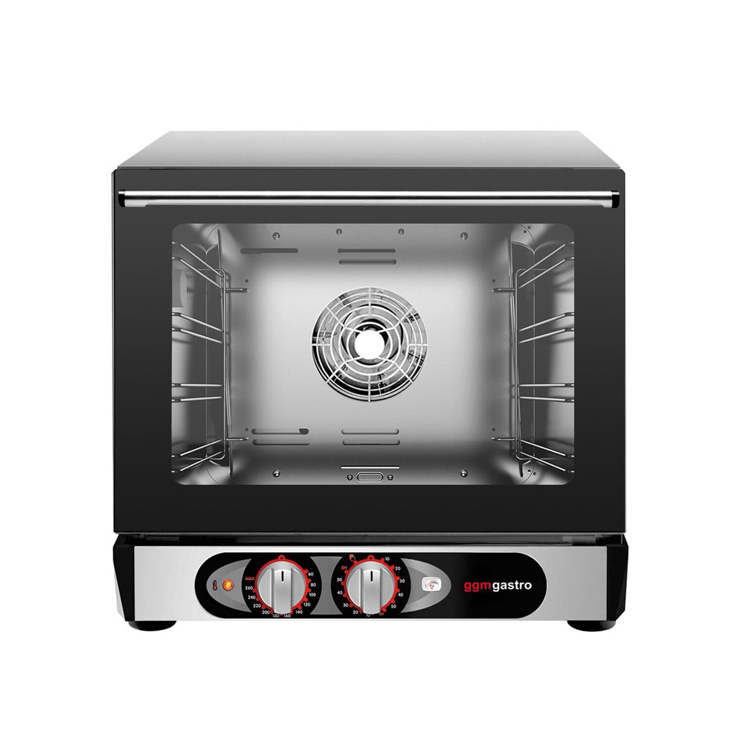 GGM Gastro Heißluftofen Kompakt 4 Bleche 450x340mm | Ideal für die Profiküche, robuste Edelstahlkonstruktion, präzise manuelle Temperatursteuerung, zeitsparende Reinigung