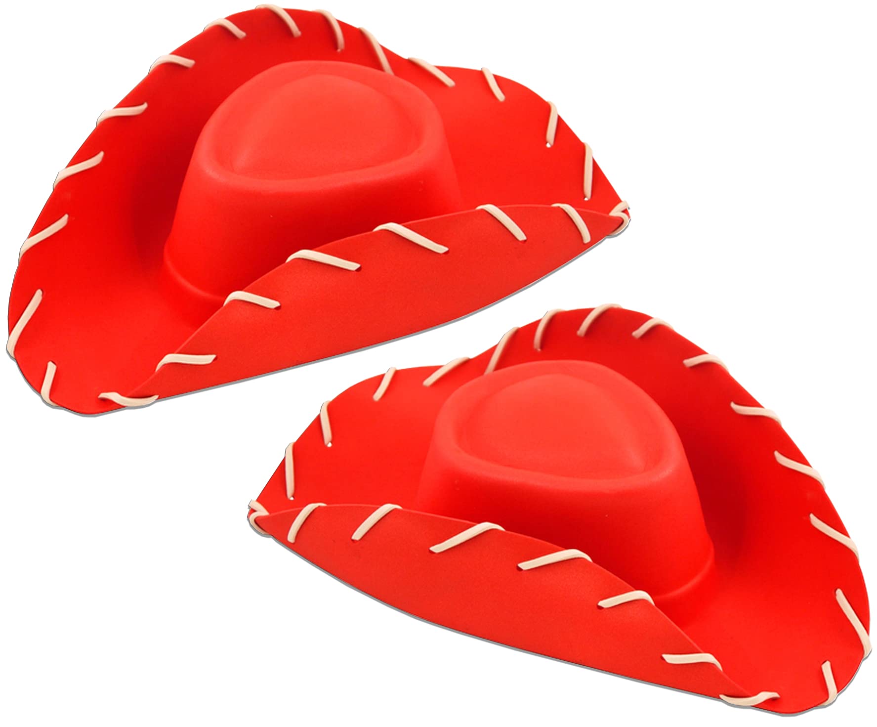 Quickdraw 2 x Childrens Red Cowboy Hat Wild West EVA Toy Story Fancy Dress Costume Accessory