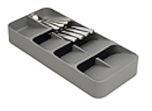 Joseph Joseph DrawerStore Compact Utensil Organizer For Kitchen Drawer Silverware, Flatware Tray, Grey