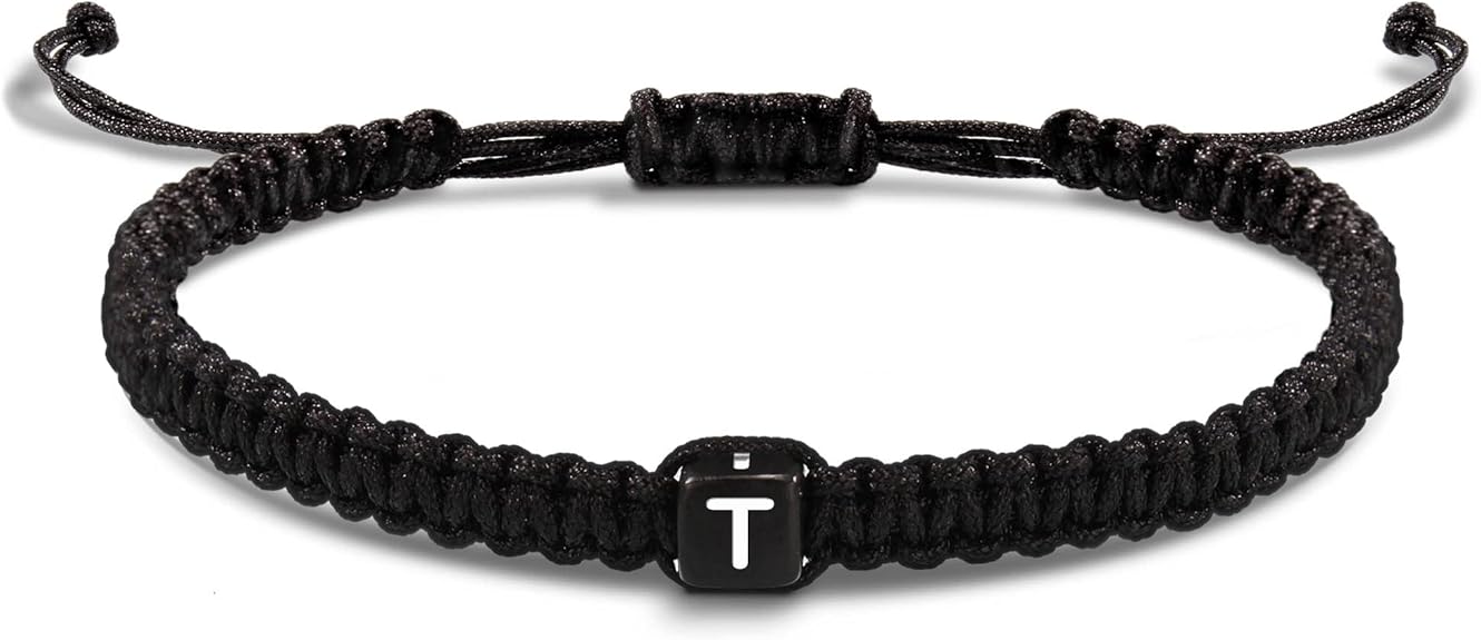 Initial Bracelets for Women Men Gifts for Her Teen Girl Best Friend Birthday Graduation Dainty Braided Bracelets Letter A-Z Charm Adjustable Link Mother's Day Jewelry Mom Christmas Gifts Valentine's Day Jewelry