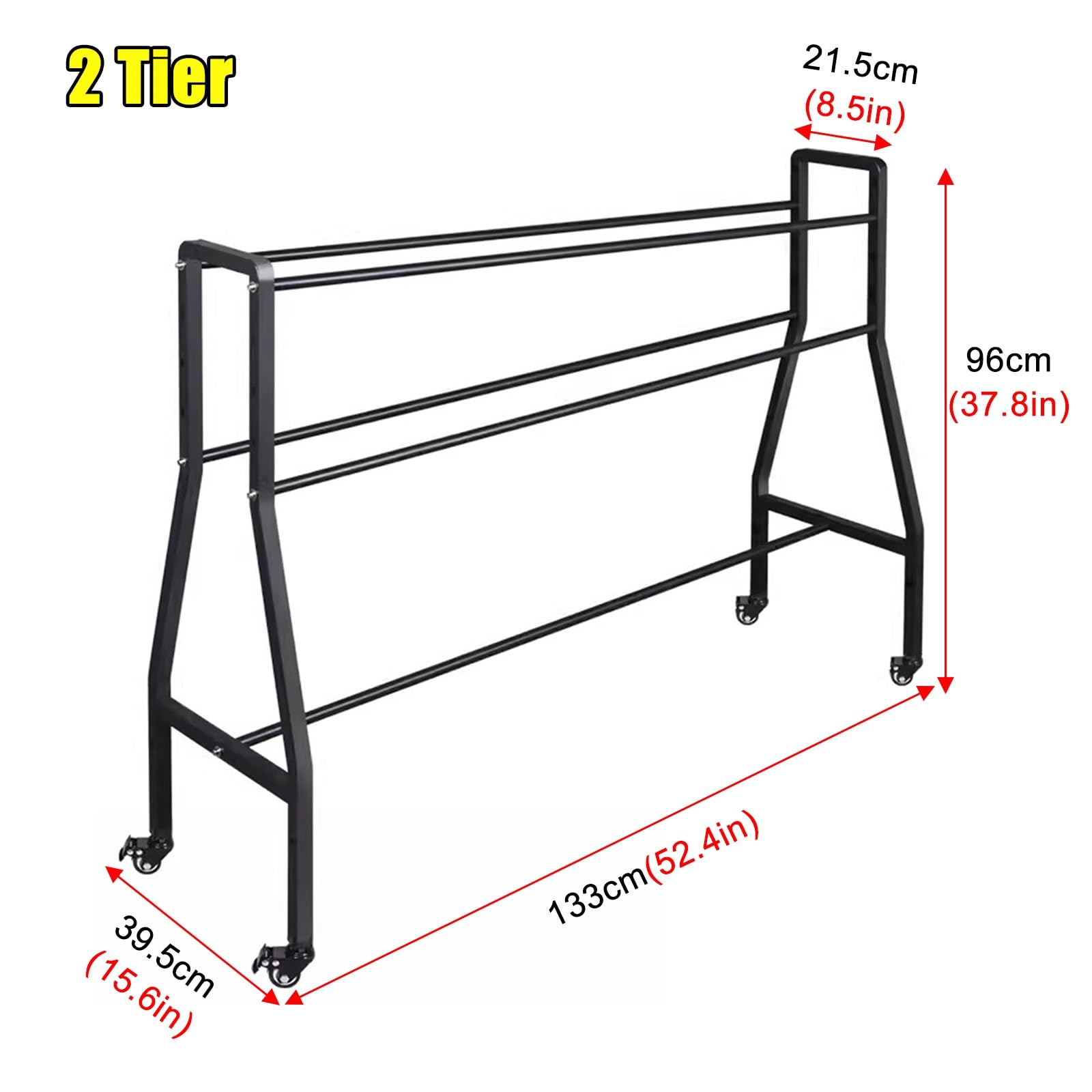 Estante portátil de almacenamiento de bolas para entrenamiento de tiro de 3 puntos, altura e inclinación ajustables, carrito móvil de 2 niveles para cancha, parque infantil, garaje, organizar pelotas