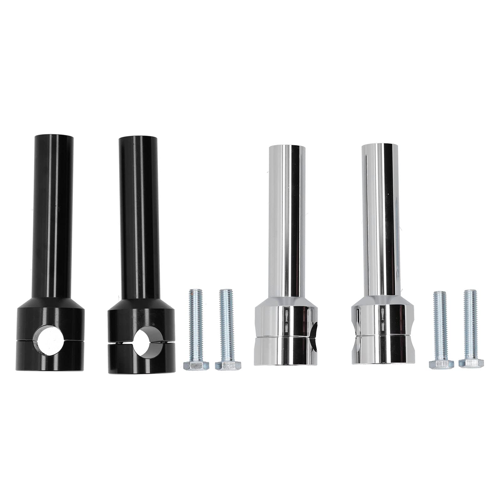 1 Paar Motorrad Lenker Riser 22mm Runde Lenkererhöhungen Universal Chrom Aluminiumlegierung Aufzug Lenkerhalter Lenkerklemme für Motorrad Modifikation, Silber