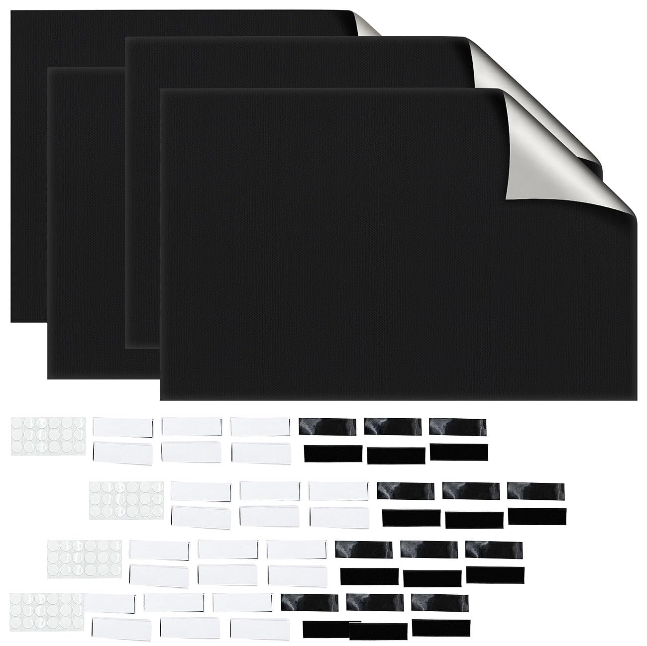 Carlo Milano Klett Fensterverdunklung: 4er-Set Fenster-Verdunkelung 300 x 145 cm, Montage ohne Bohren (Fenster Verdunkelung Folien, Verdunkelungssets, Hitze)