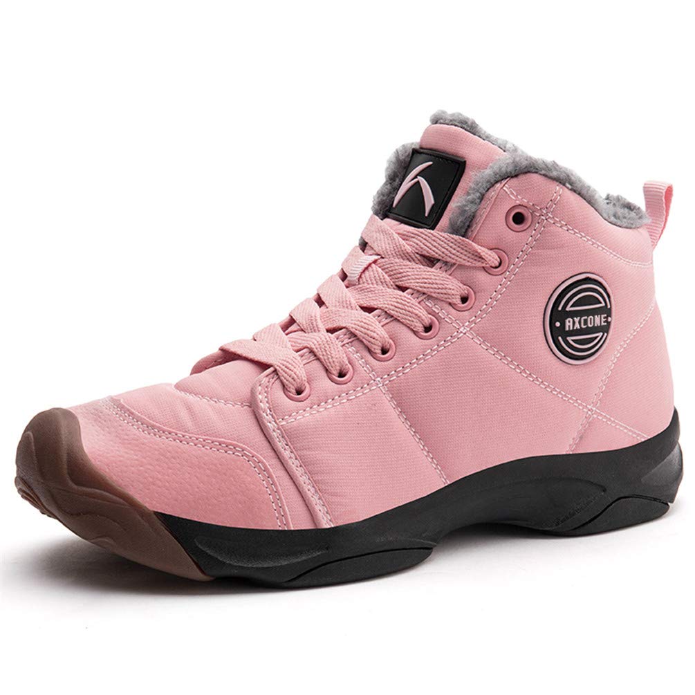 Axcone Stivali Uomo Donna Invernali Impermeabili Trekking Outdoor Caldo Cotone Scarpe Piatto Caviglia Stivaletti Neve - Rosso Marrone Blu Nero Grigio 36-48EU