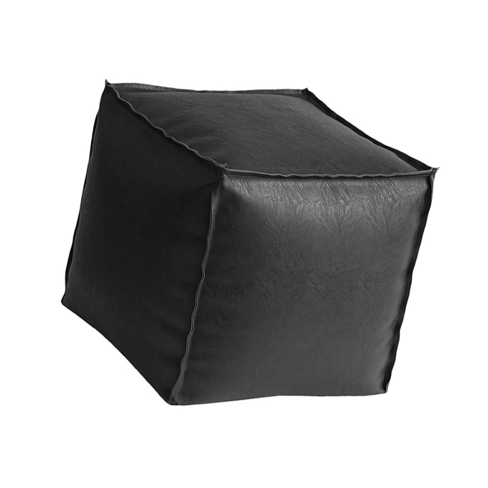 Carotoe Black Sturdy Pu Leather Storage Pouf Organizers Seat For Bedroom Living Room Interior Designs Multifunctional Storage Stool