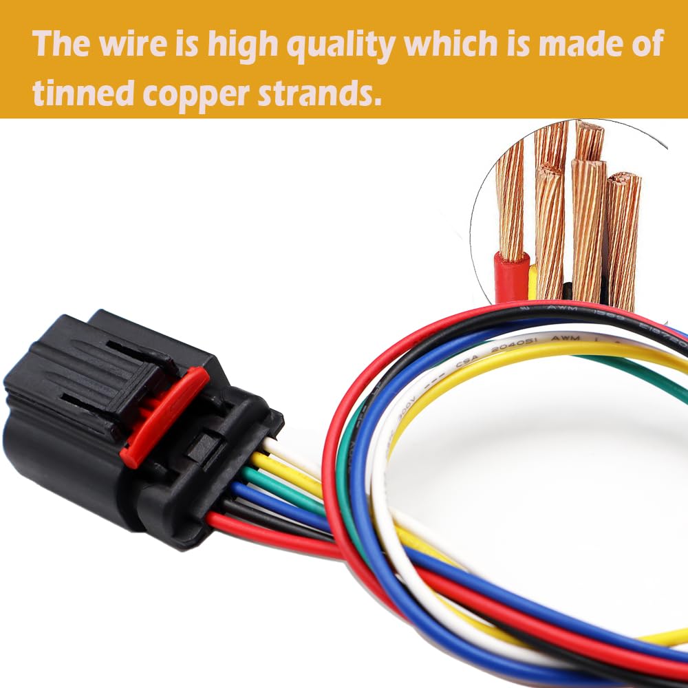LIZAPUS 6-Way Radiator Cooling Fan Connector Compatible with 2016-2019 Titan Wiring Harness Plug WPT-1241, 3U2Z14S411FJAC