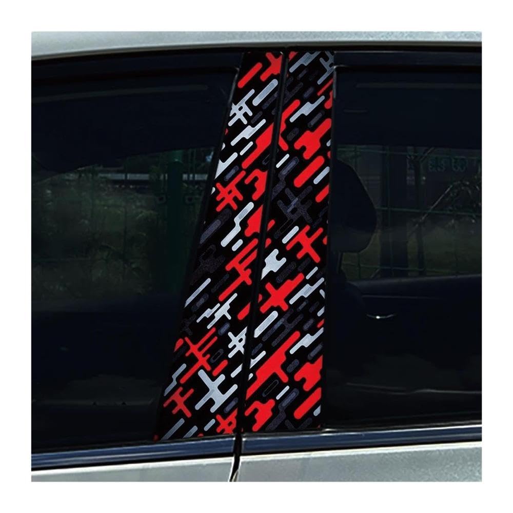 Body Parts 2pcs Car B-Pillar Stickers Black Red Creative Dollar Auto Center Column Waterproof Decals(P)