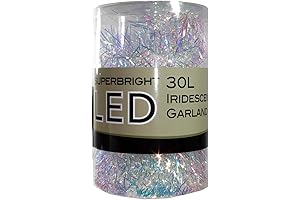 Kurt Adler 9.8-Foot Pre-Lit Iridescent Tinsel Garland
