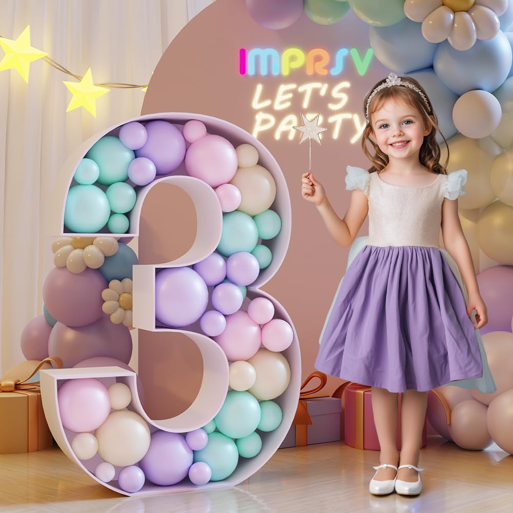 Imprsv Marquee Light Up Numbers 3ft Block Mosaic Numbers Balloons | Tunisia