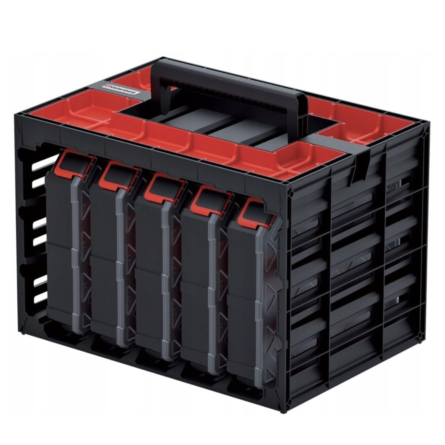 B2C Parts Storage Organiser Tager Case DIY Compartment Cabinet Screws Carry Tool Box Workshop Garage (Set 3)