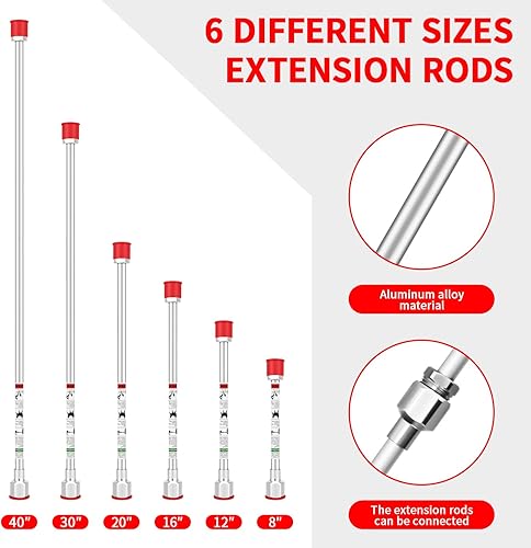 Miniatura 3 de Juego de 6 postes de extensión, poste de extensión de punta de pistola de pintura sin aire, para pistola de pintura sin aire, bolsa de transporte
