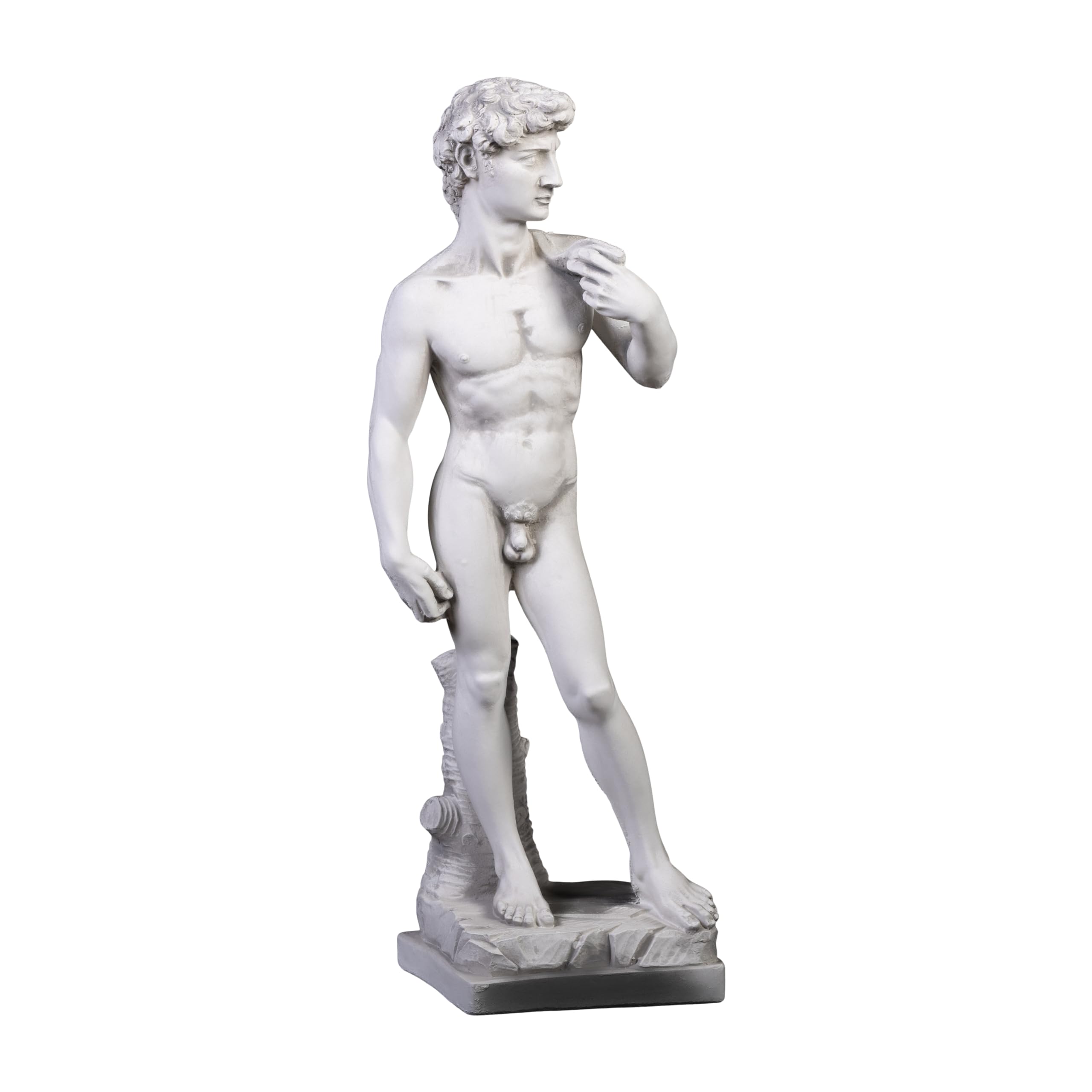 David by Michelangelo Stone Figurine 58cm 9kg Grey White Concrete Frost Proof