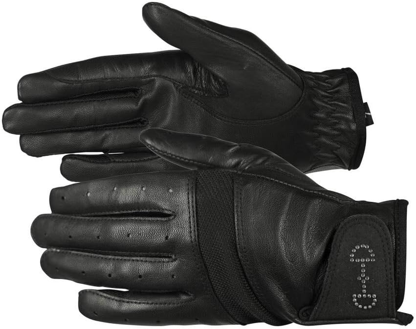 HORZE Women's Leather Mesh Riding Gloves