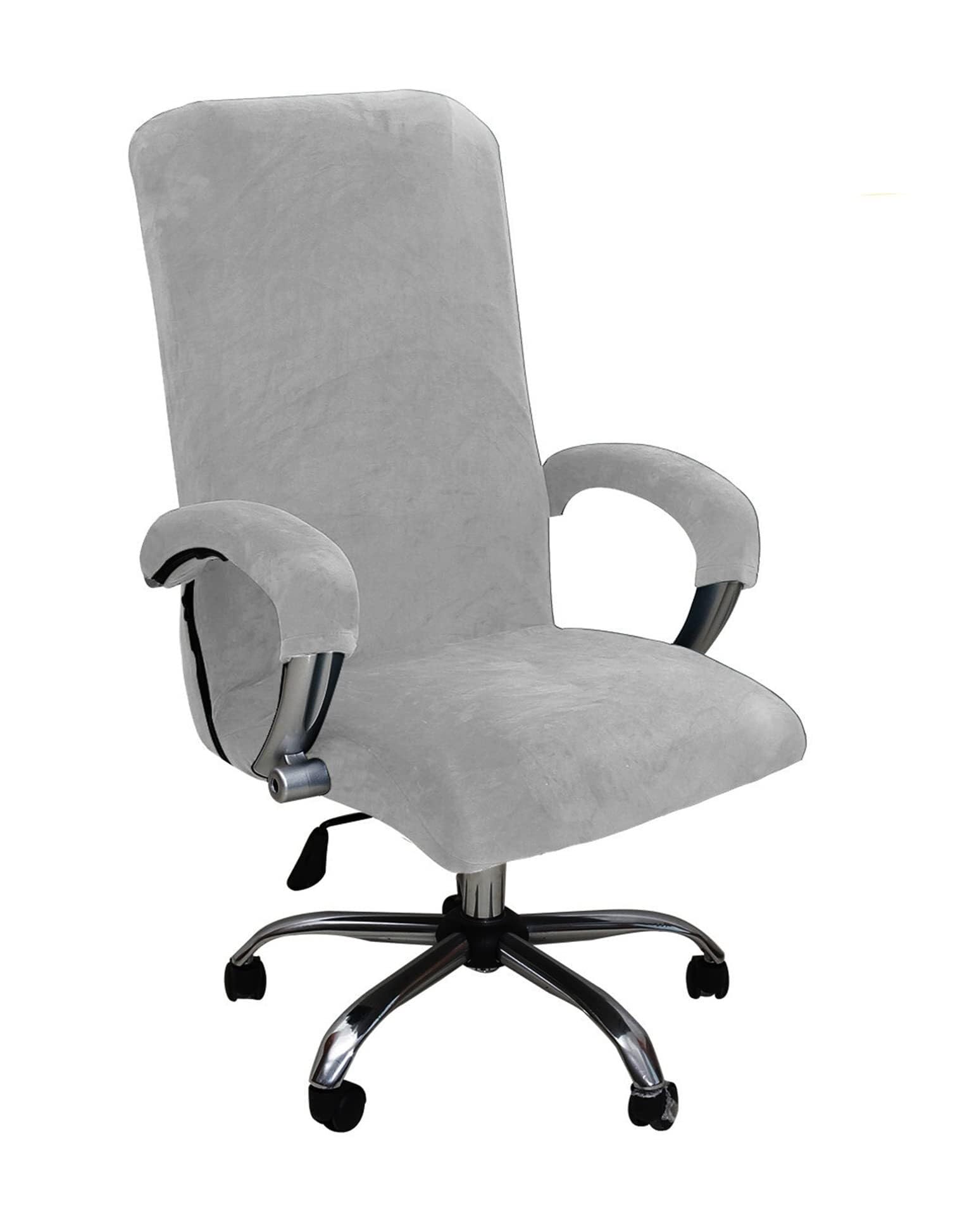 NMVAWIPT Velvet Computer Chair Slipcover With Armrest Covers - High Stretch Office Boss Chairs Protector Cover For Gaming(34#,Middle)