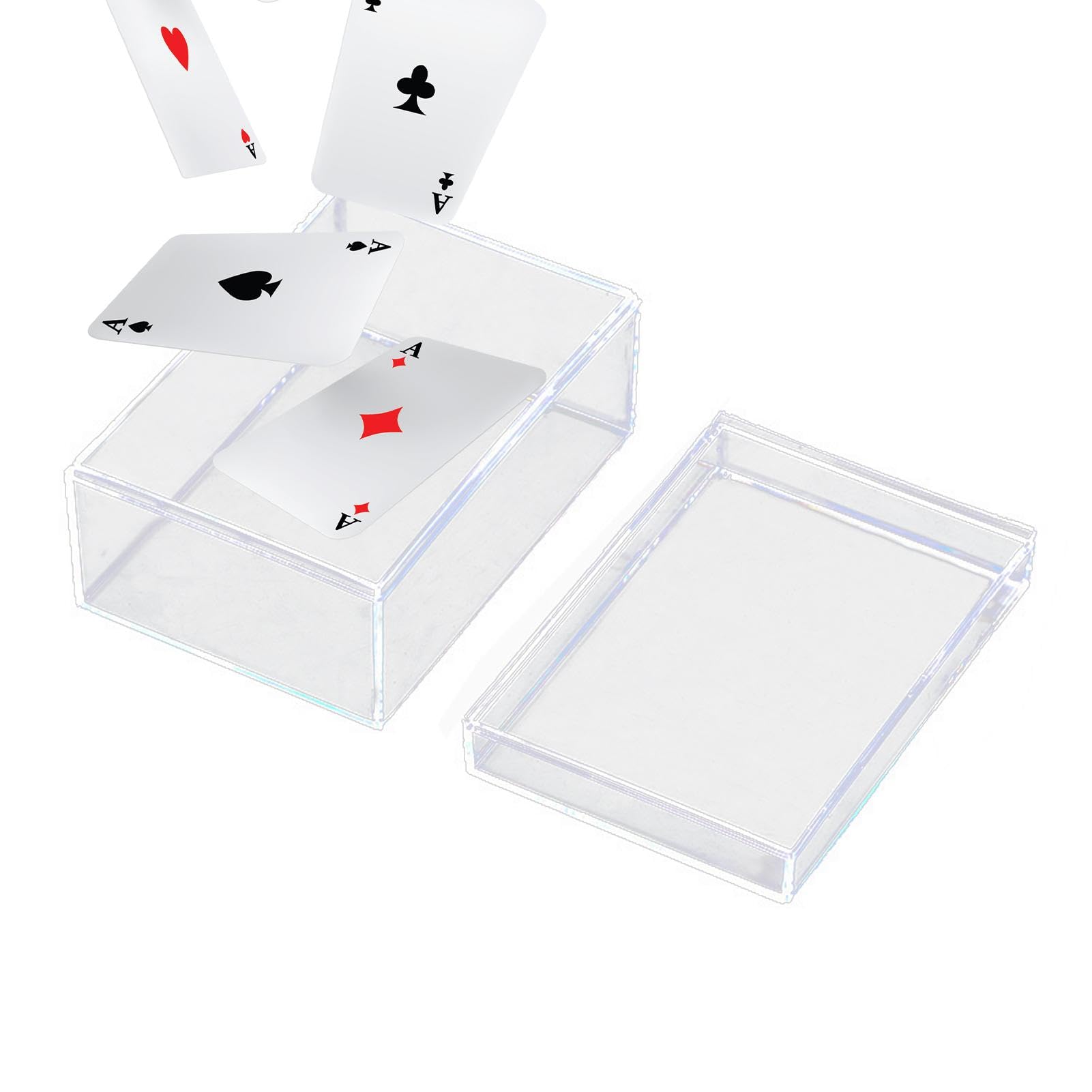 Vitrina O Caja Transparente Para Naipes – Almacenamiento De PVC Con Tapa, Ideal Para Cartas Coleccionables Y Juegos De Mesa