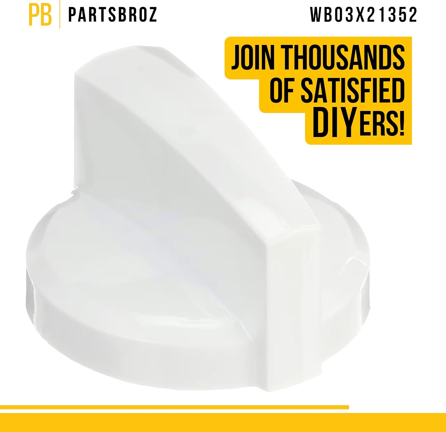 PartsBroz WB03X21352 Surface Burner Control Knob - Compatible With General Electric Hotpoint Range Cooktop - Replaces AP5789963 3024933 PS8753670 Ultra Durable Replacement