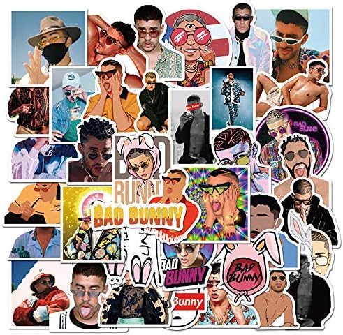 bad bunny stickers 50 pcs larger vinyl waterproof stickers for laptop bumper water bottles computer phone hard hat car stickers and decals bad bunny stickers for hydro bad bunny 50 electronics