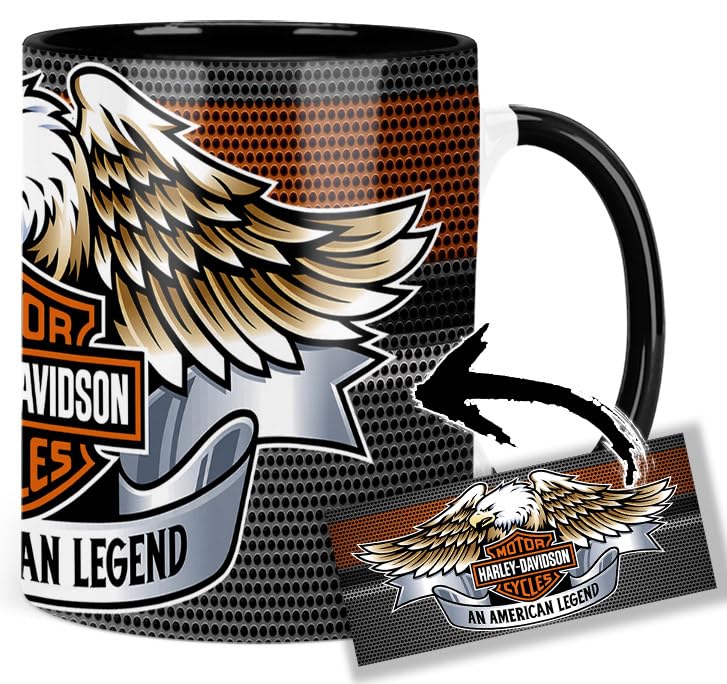 MasTazas Harley Tasse Davidson A Tasse Ceramique Intérieure et Poignée Noire Mug