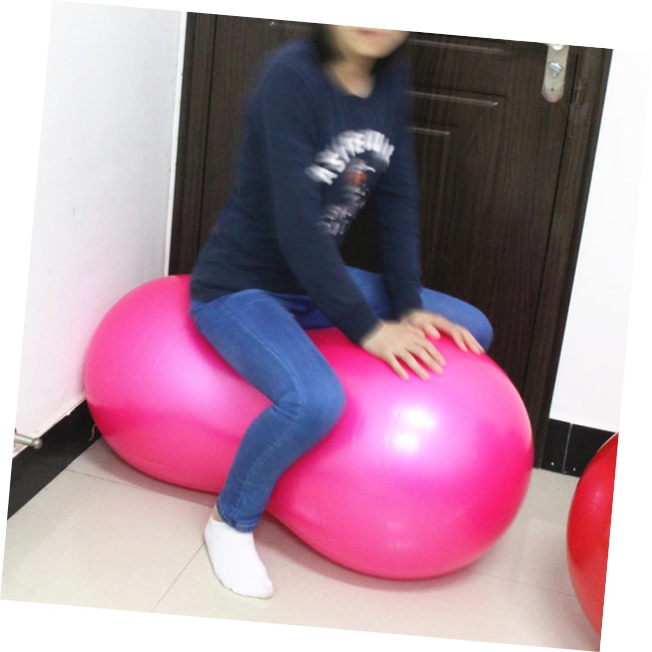 BESTonZON Pelota De Yoga Antiexplosión Gruesa Forma De Cacahuete para Ejercicios De Equilibrio y Estabilidad Yoga y Pilates