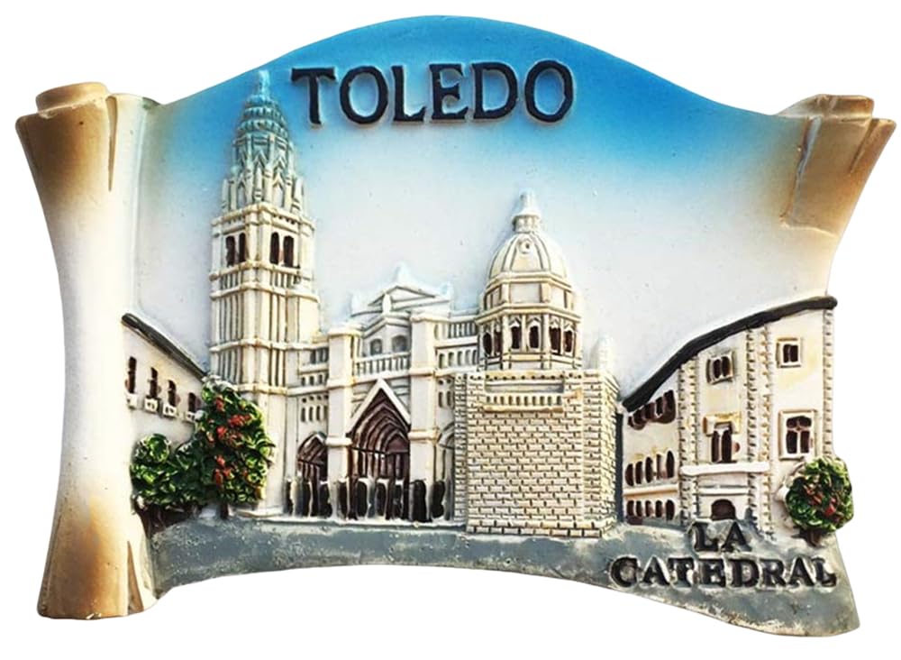 Muyu Magnet Toledo Cathedral Spain 3D Fridge Magnet Tourist Souvenir Gift Collection Home & Kitchen Decoration Magnetic Sticker Toledo Spain Refrigerator Magnet