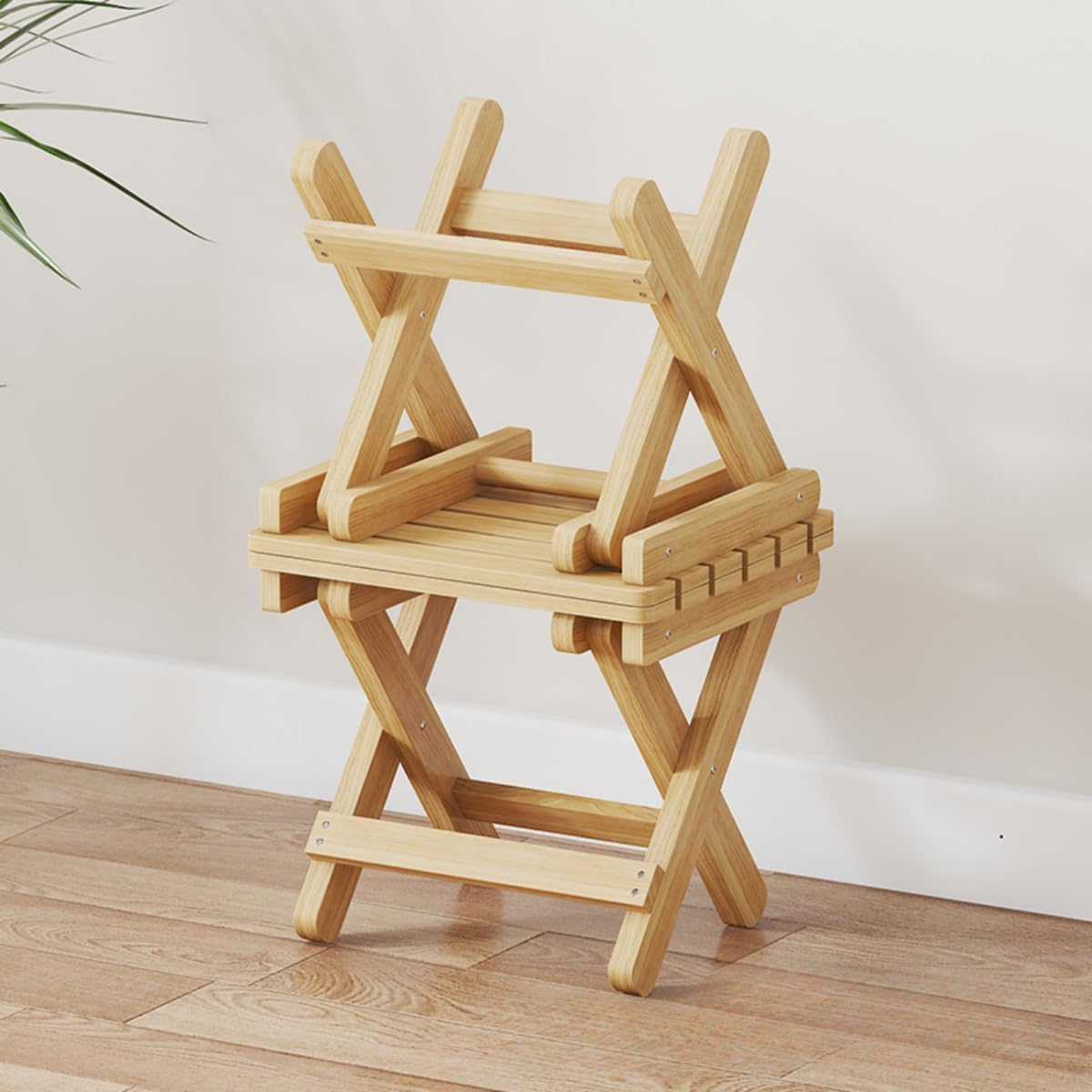 Amazon｜Geyaziu 木製 パイプ椅子 スツール 折り畳み椅子 チェア