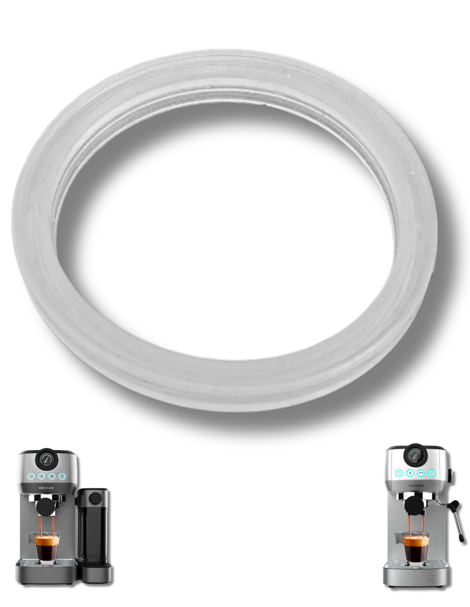 RECAMAT® Junta Portafiltro Recambio Cafetera Cecotec Power Espresso 20 Steel Pro & Pro Latte. Repuesto Silicona Duradero y Resistente al Calor