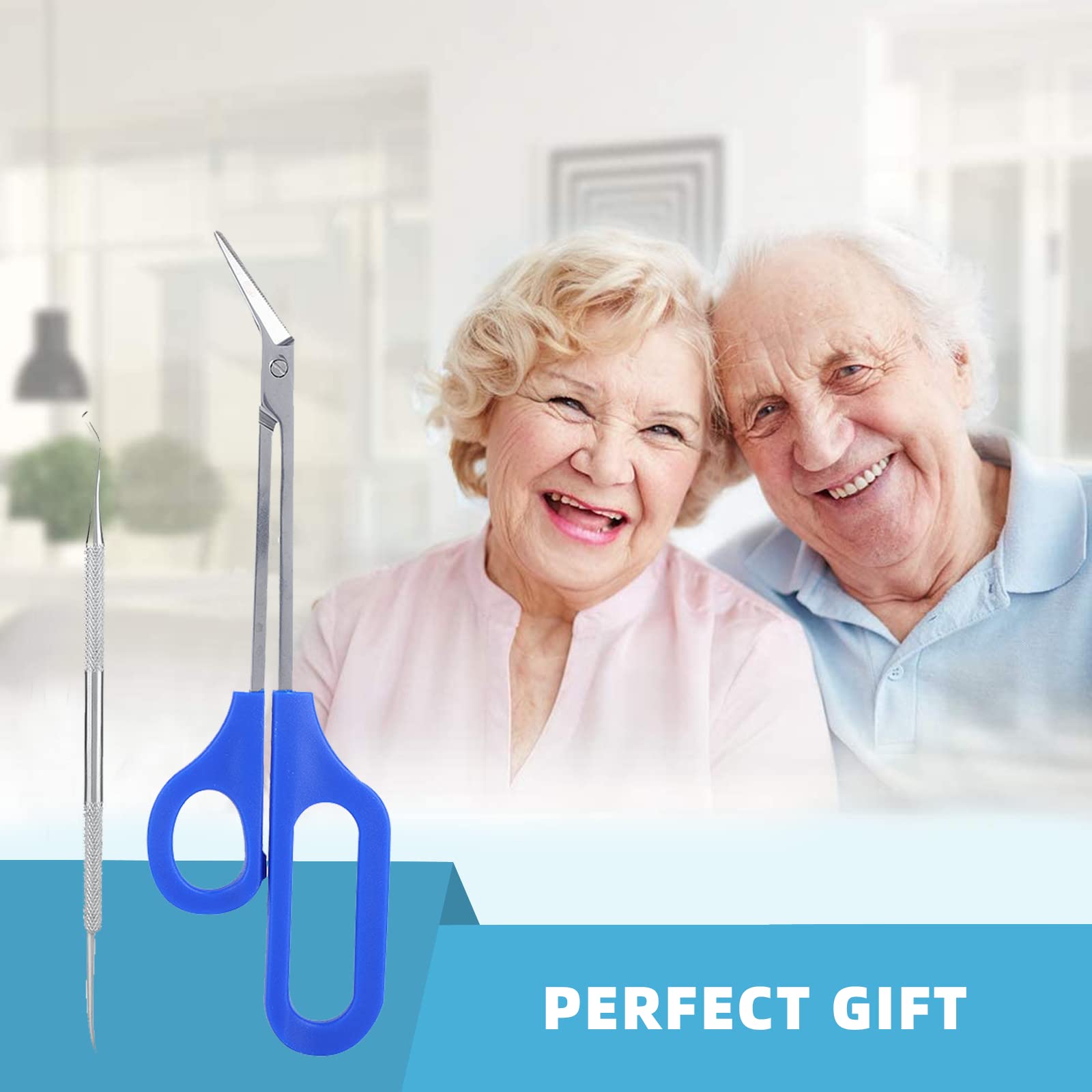 Toenail Clippers, Handled Toenail Scissors Clippers, Ingrown Toenail Tools, Stainless Steel Toenail Clippers for Seniors Thick Toenails
