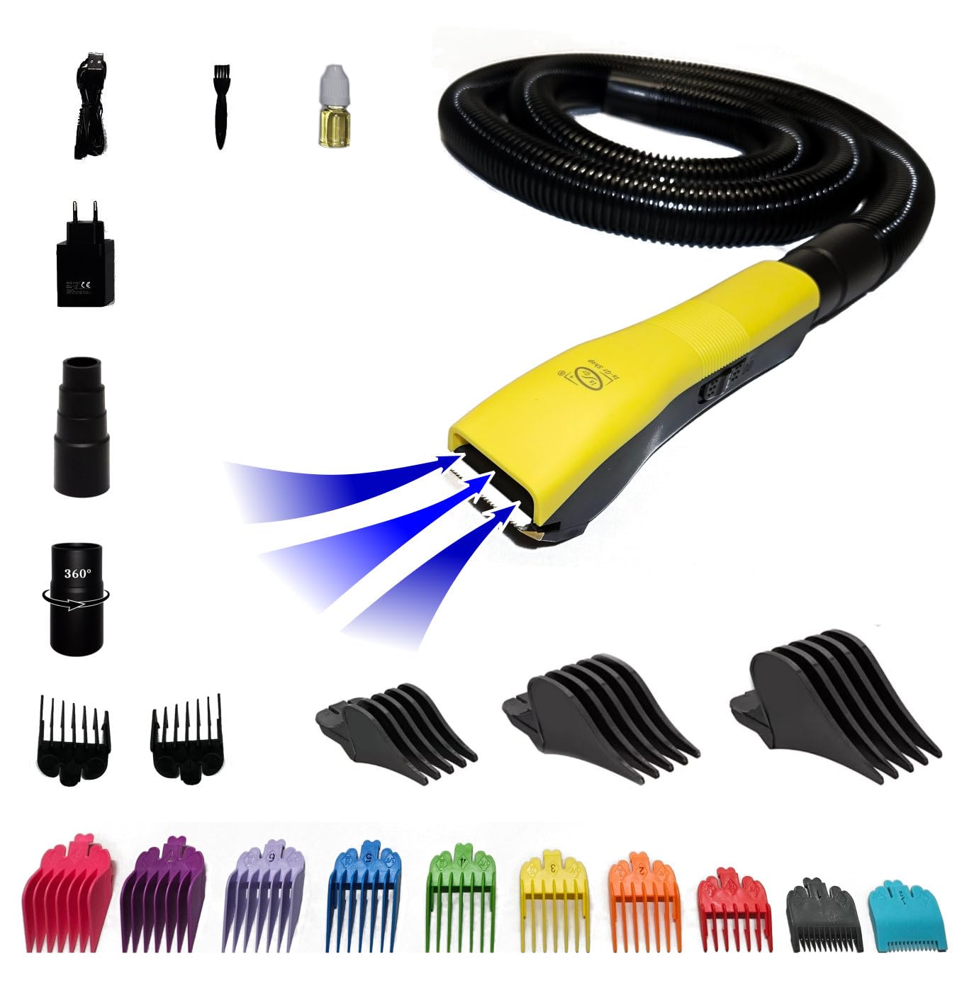 Hair Easy Cut Haarschneider mit Absaugung – Endlich kein Haar-Chaos | Staubsauger Anschluss für maximale Saugkraft | Bis zu 51 mm Schnittlänge | Für sauberes Haareschneiden Zuhause