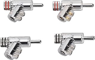 Conectores de Banana de Travamento BA1403R, Plugues de Banana de Alto-falante Banhados a Ródio de 4 Peças, Conectores de Alto-falante para Fio de Alto-falante, Com Chave de Fenda