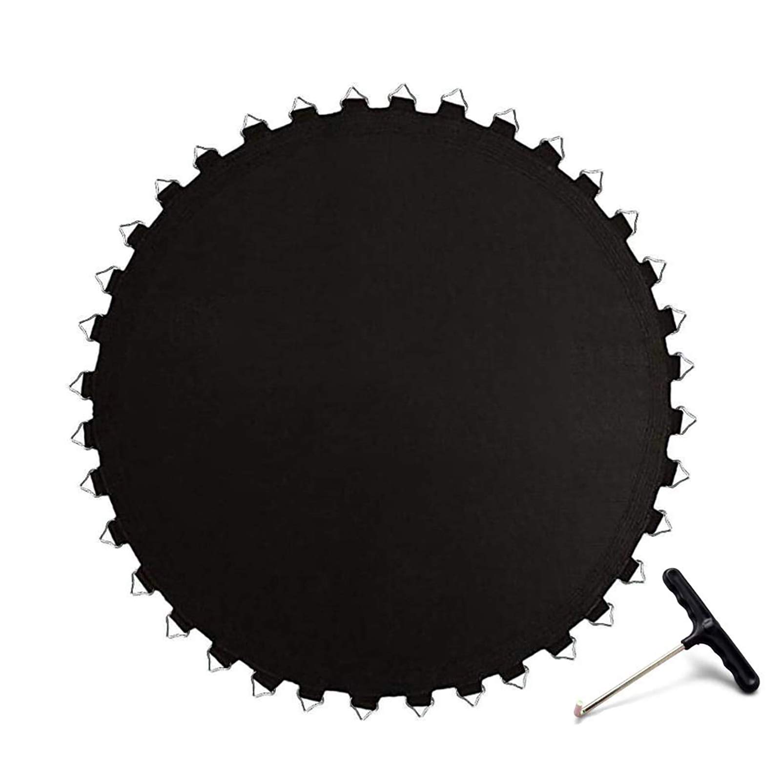APJJTrampoline Replacement Jumping Mat with Universal Trampoline Spring Pull Tool T-Hook, Garden Trampoline Replacement Mat Suitable for Round Trampolines