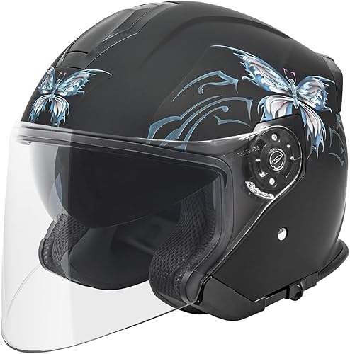 VCAN V88 - Casco de motocicleta de cara abierta de 34, aprobado por ECE y DOT