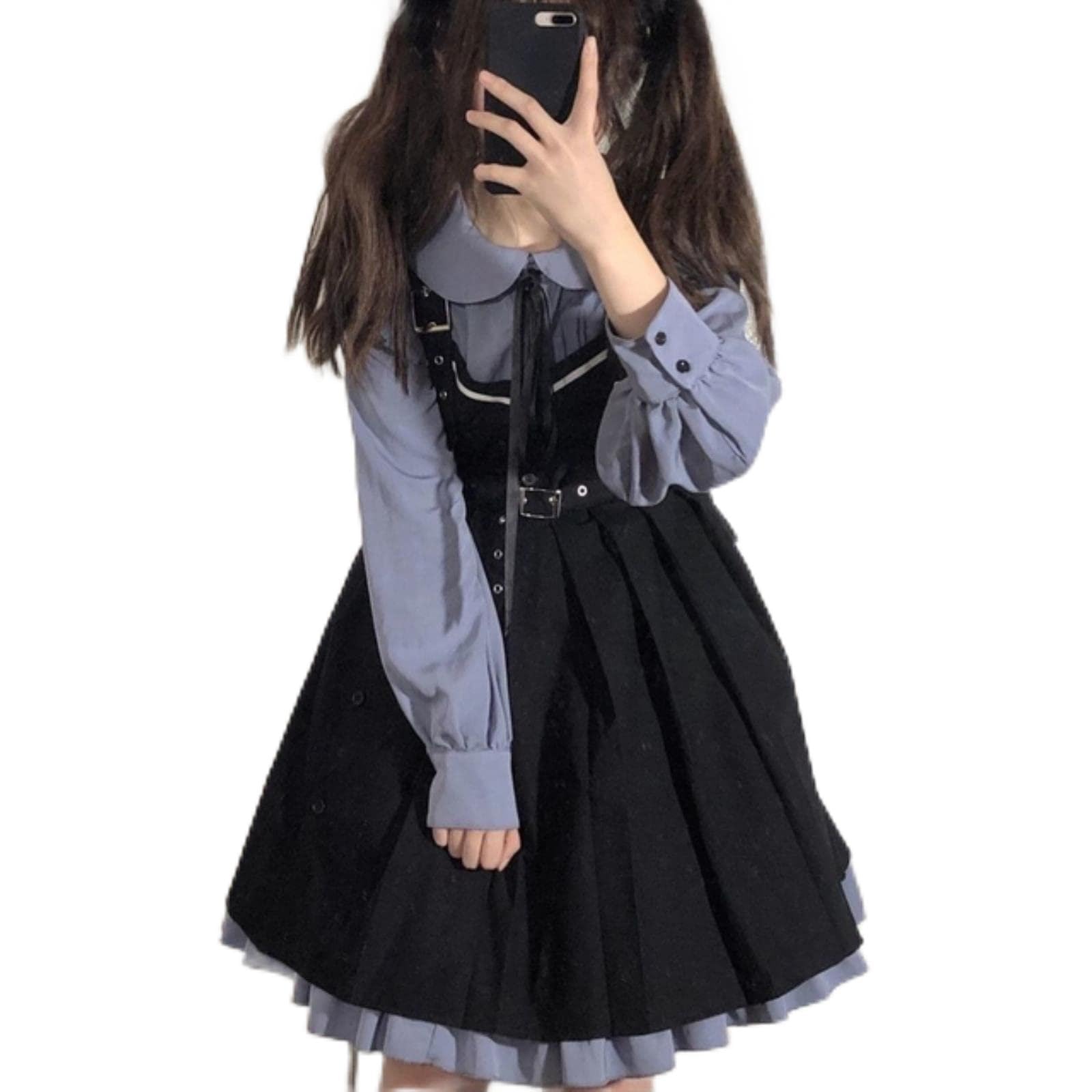 Lolita Sweet Girl Abito Kawaii Carino Salopette 2 Pezzi Set Donna Casual Camicia Abiti Giapponesi