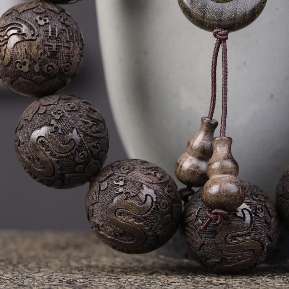 Zen Dear Unisex Burried Ebony Prayer Beads Buddha Buddhist Prayer Beads Meditation Mala Necklace Bracelet - Image 3