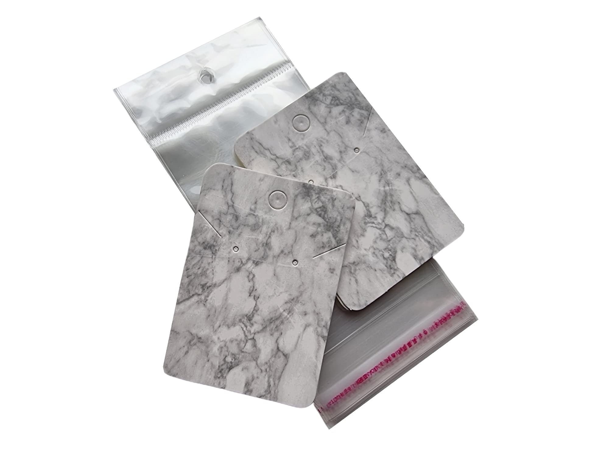 Jewels And Tools Uk Grey 50 X Jewellery Display Cards With Bags Necklace Bracelet Earrings 7Cm X 5Cm White