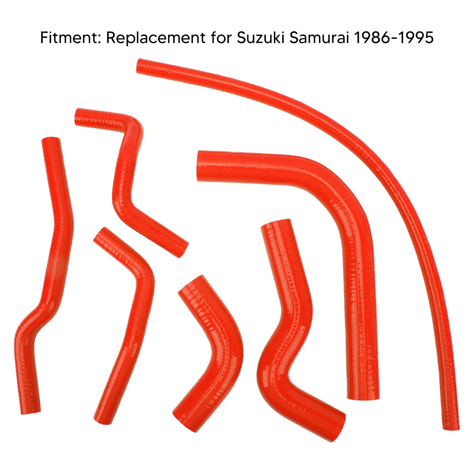 Silikonowy wąż Płynu Chłodzącego Chłodnicy do Samurai 1986-1995, Szczelny Zestaw Węży Chłodzących Odpornych na Ciepło Wymiana Zestawu Węży Chłodnicy (Czerwony)