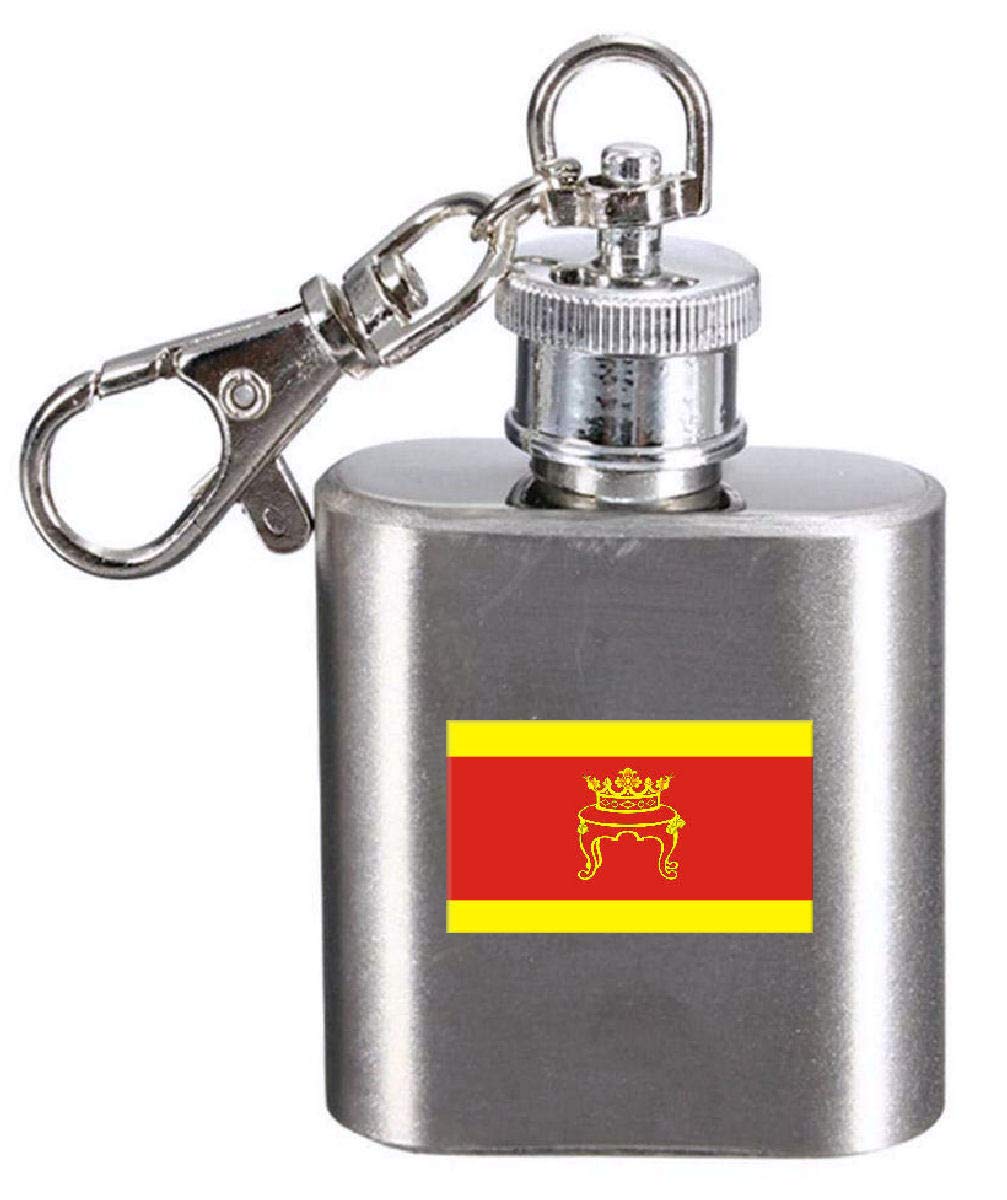 Porte-clés flasque gravé drapeau Tver City Russie cadeau pour homme