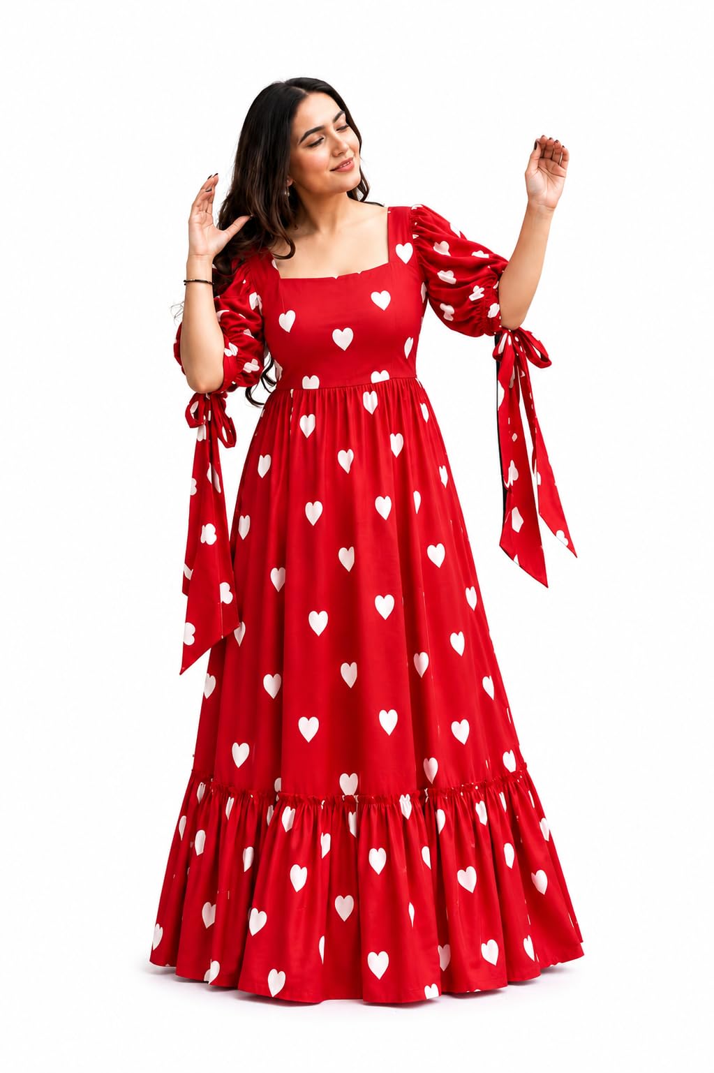 Women Western Dresse One Piece Long Gown A Line Flared Pattern Ethnic Look Outfit for Women-picture-25