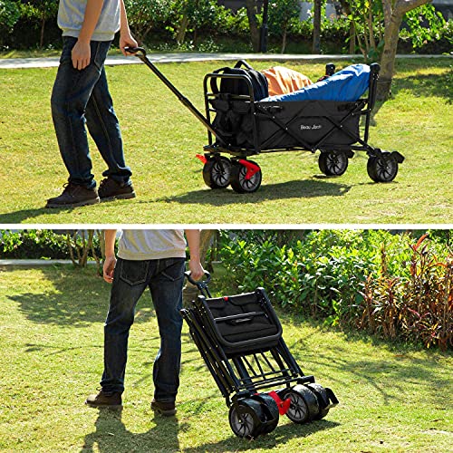 BEAU JARDIN 80KG capaciteit opvouwbare kampeerwagen outdoor duw wagen trolley met rem aanhangwagen transport vrijstaand… - Afbeelding 8