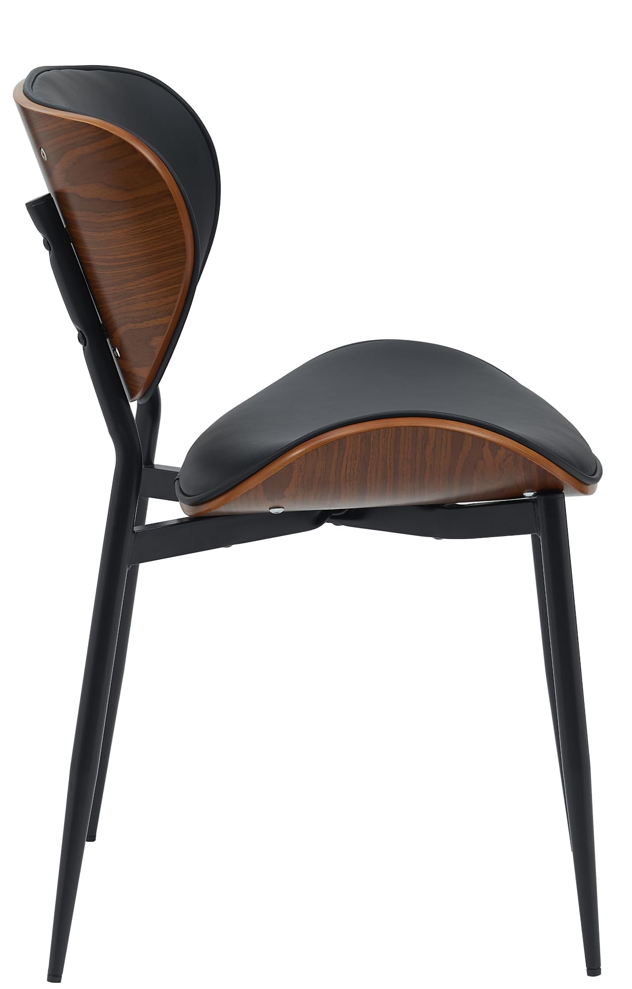 CLP Juego de 2 Sillas de Visita Enid con Respaldo y Tapizado - Sillón de Comedor Polipiel o Tela, Color Nuez/Negro